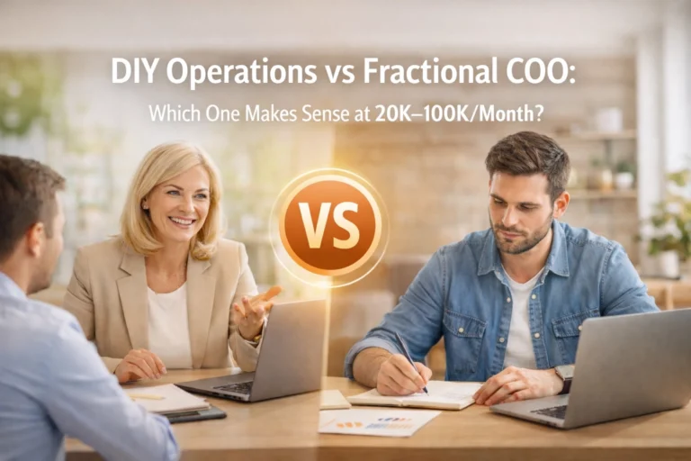 DIY Operations vs Fractional COO: Which One Makes Sense at 20K–100K/Month?