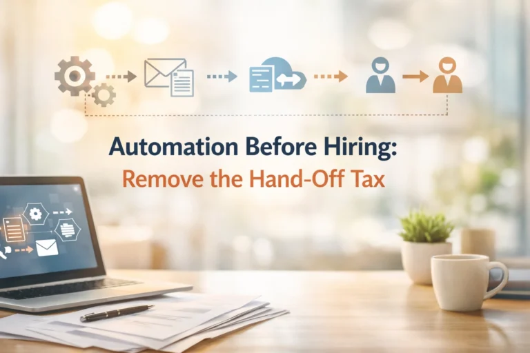 Automation Before Hiring: Remove the Hand-Off Tax