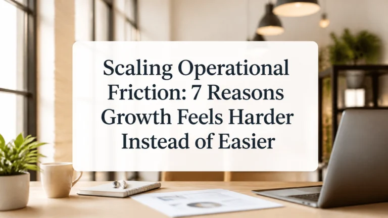 Scaling Operational Friction: 7 Reasons Growth Feels Harder Instead of Easier